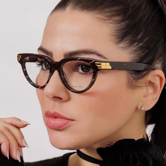 Bottega Veneta BV1106O 002 Cat Eye Eyeglasses 52mm – Havana - Picture 3 of 12